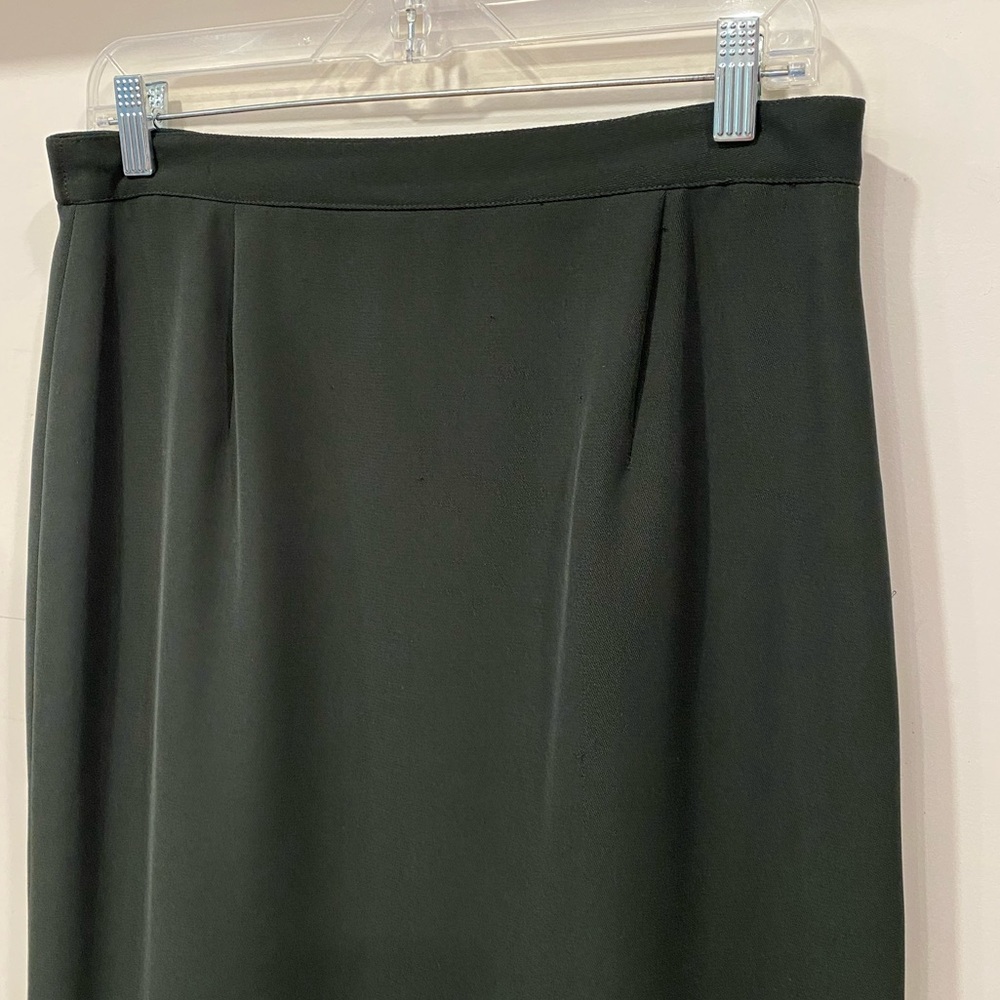 Vintage 80s 90s Canadian Union Label Pencil Skirt Jewel Tone Hunter Grn Size 12 - Picture 5 of 16